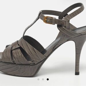 YSL Yves Saint Laurent Tribute Platform Sandals – Embossed Leather – Size 39